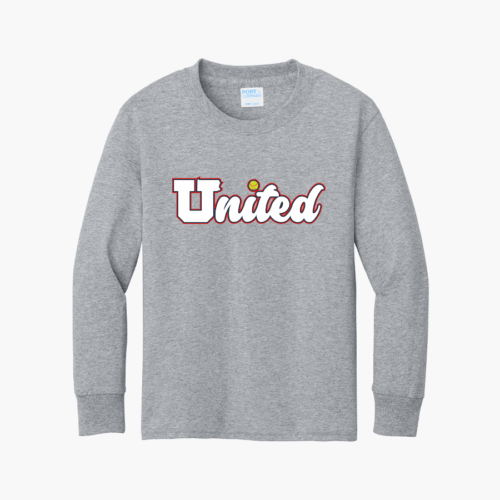 PC54YLS-athleticheather Port & Co Youth Long Sleeve Cotton Tee