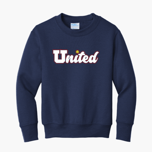 PC90Y-navy Port & Co Youth Fleece Crewneck Sweatshirt